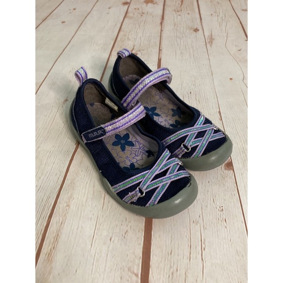 MAP Other - M.A.P. Navy Blue and Purple Velcro Mary Janes